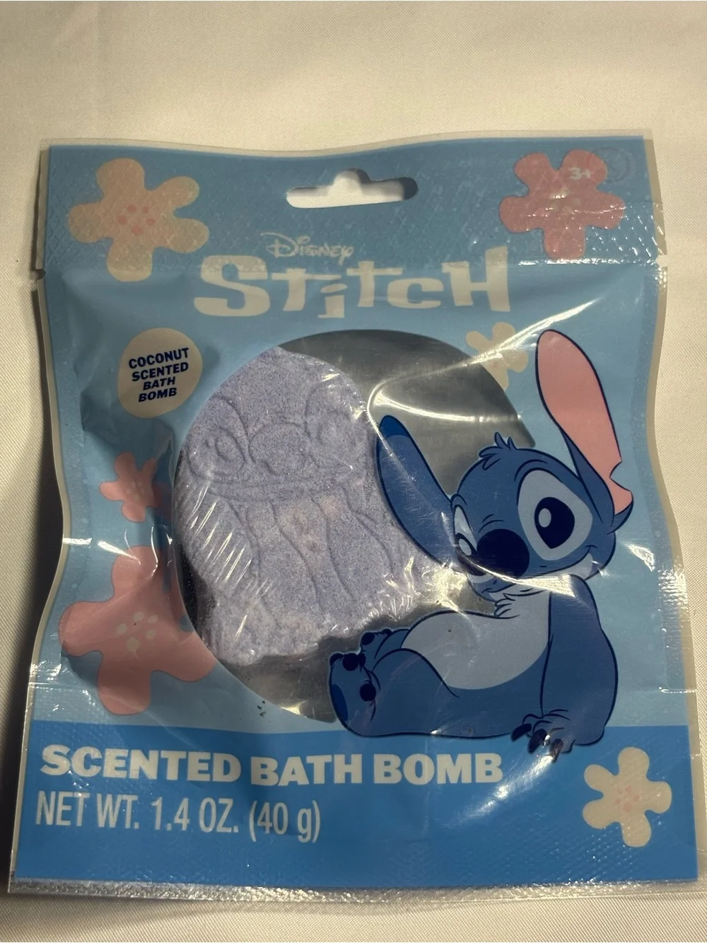 3 New Disney Stitch Bundle Scented Bath Bomb + Press-On Nails & Figure Set Blue